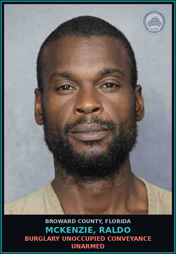 Booking mugshot of MCKENZIE, RALDO in Broward County
