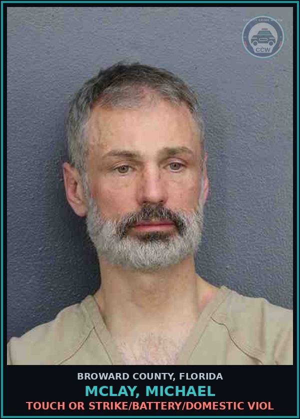 Booking mugshot of MCLAY, MICHAEL in Broward County