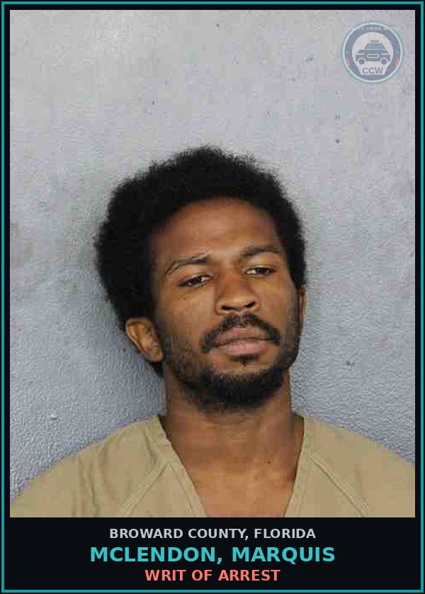 Booking mugshot of MCLENDON, MARQUIS in Broward County