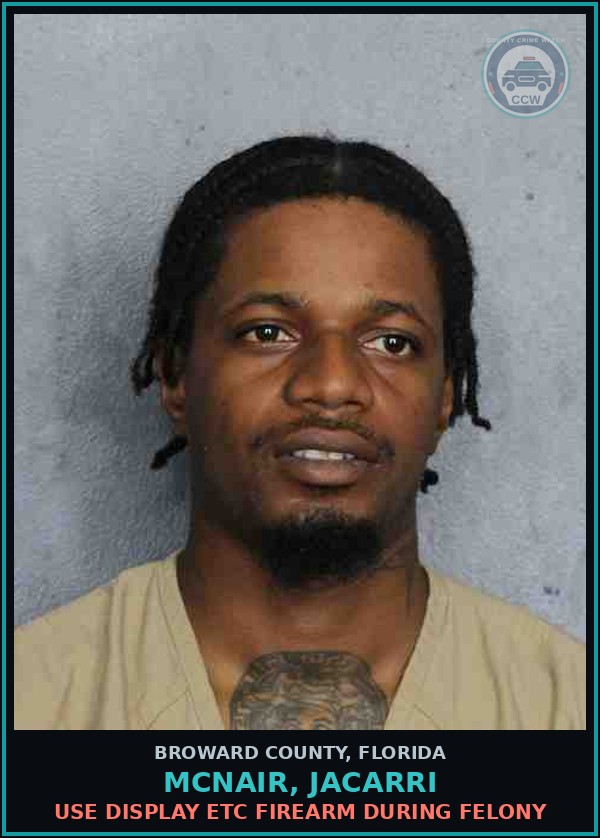 Booking mugshot of MCNAIR, JACARRI in Broward County