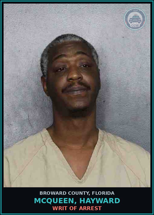Booking mugshot of MCQUEEN, HAYWARD in Broward County