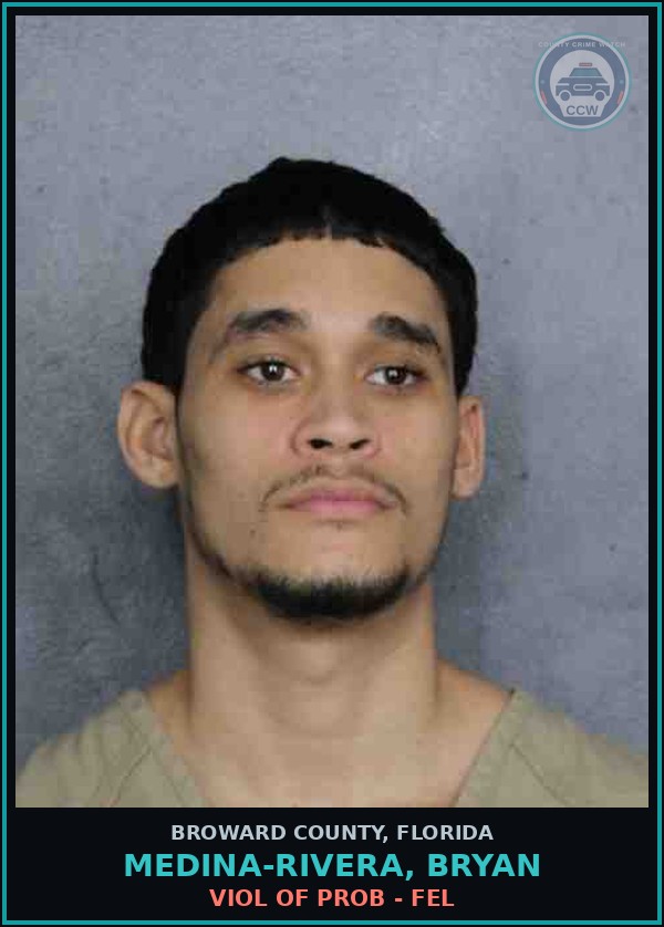 Booking mugshot of MEDINA-RIVERA, BRYAN in Broward County