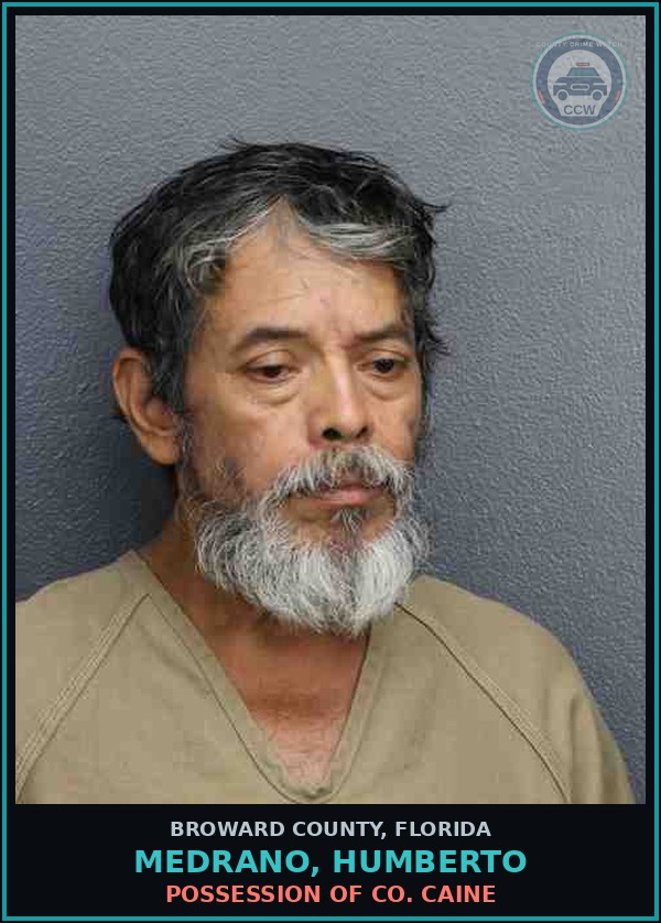 Booking mugshot of MEDRANO, HUMBERTO in Broward County