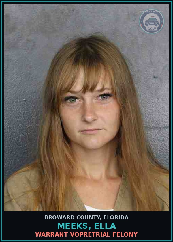 Booking mugshot of MEEKS, ELLA in Broward County