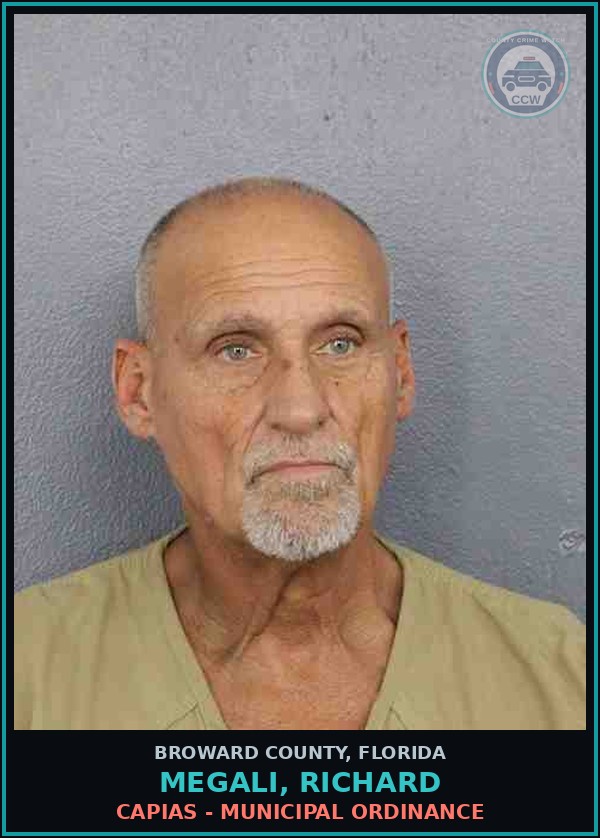 Booking mugshot of MEGALI, RICHARD in Broward County