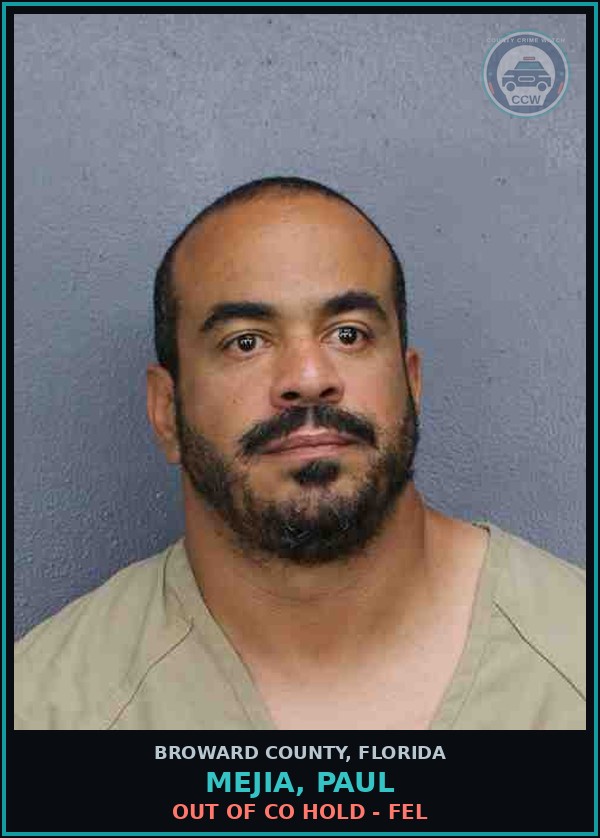 Booking mugshot of MEJIA, PAUL in Broward County