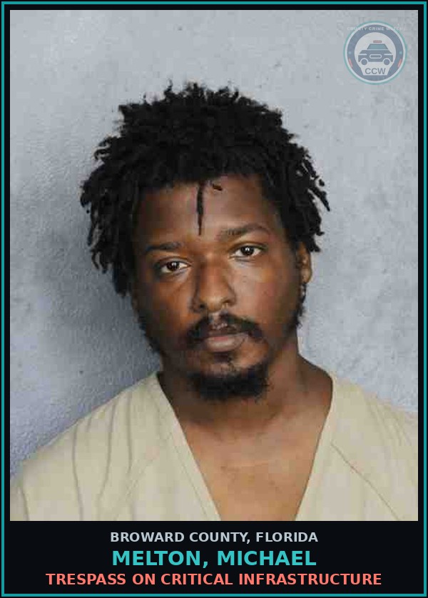 Booking mugshot of MELTON, MICHAEL in Broward County