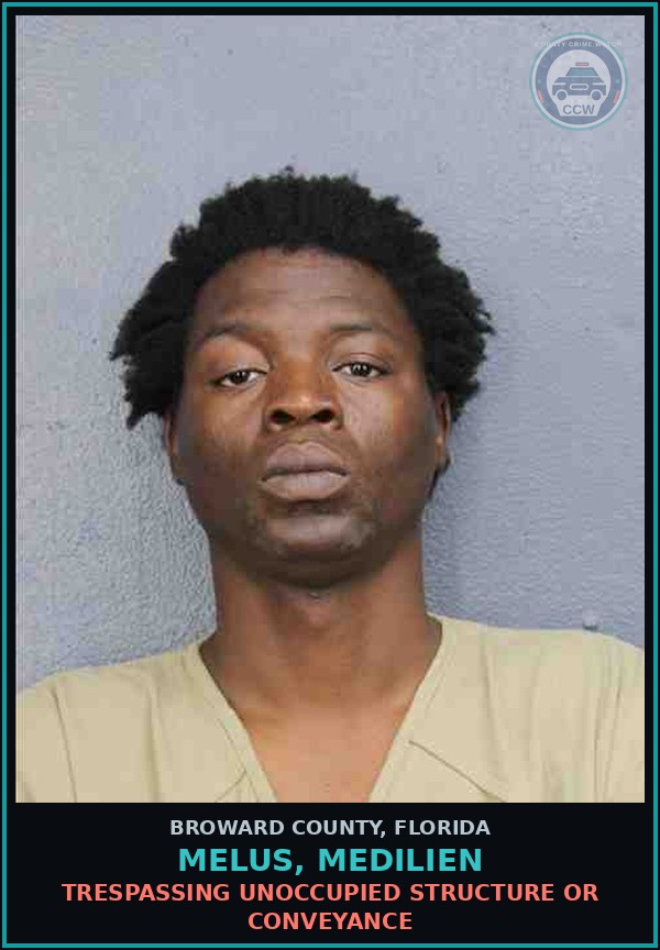 Booking mugshot of MELUS, MEDILIEN in Broward County