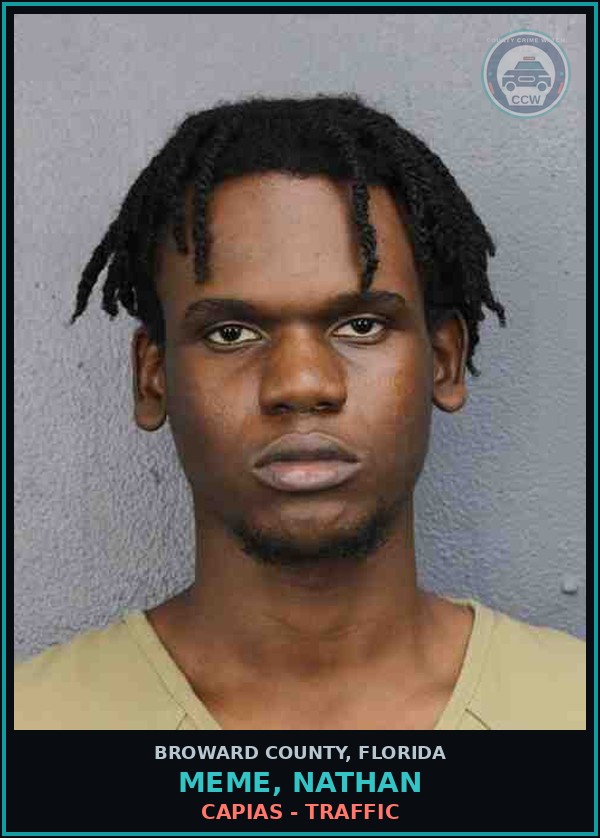 Booking mugshot of MEME, NATHAN in Broward County