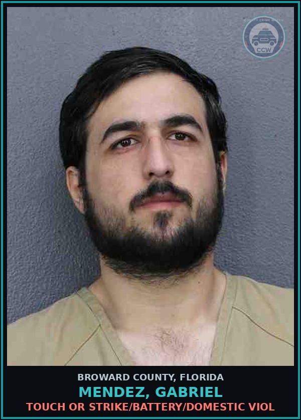 Booking mugshot of MENDEZ, GABRIEL in Broward County