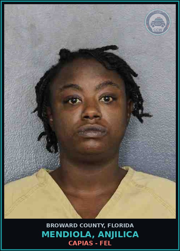Booking mugshot of MENDIOLA, ANJILICA in Broward County