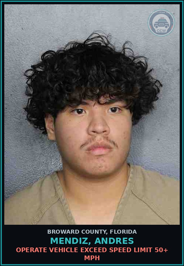 Booking mugshot of MENDIZ, ANDRES in Broward County