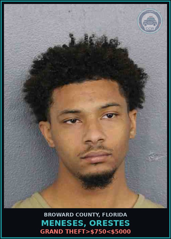 Booking mugshot of MENESES, ORESTES in Broward County