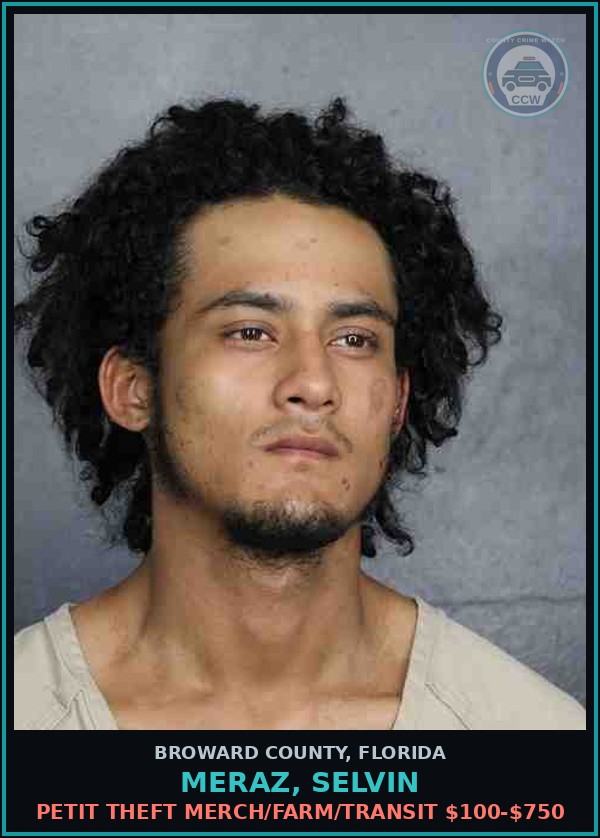 Booking mugshot of MERAZ, SELVIN in Broward County