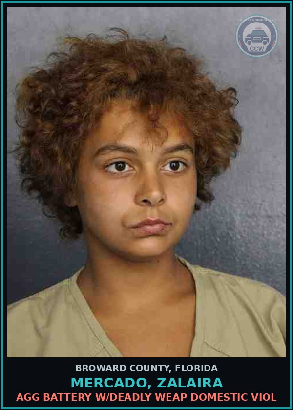 Booking mugshot of MERCADO, ZALAIRA in Broward County