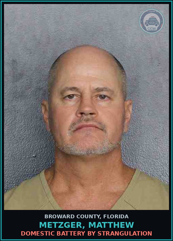 Booking mugshot of METZGER, MATTHEW in Broward County
