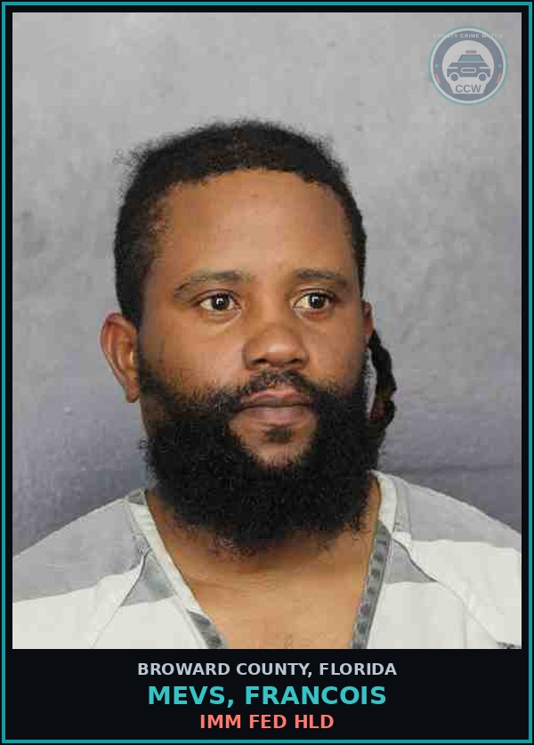 Booking mugshot of MEVS, FRANCOIS in Broward County