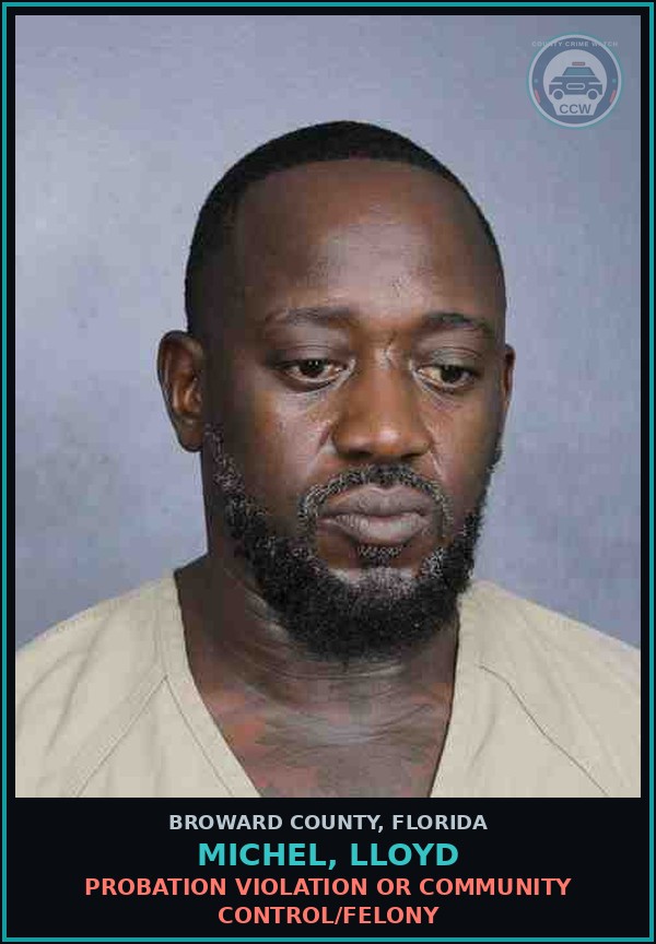 Booking mugshot of MICHEL, LLOYD in Broward County