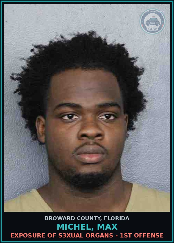 Booking mugshot of MICHEL, MAX in Broward County