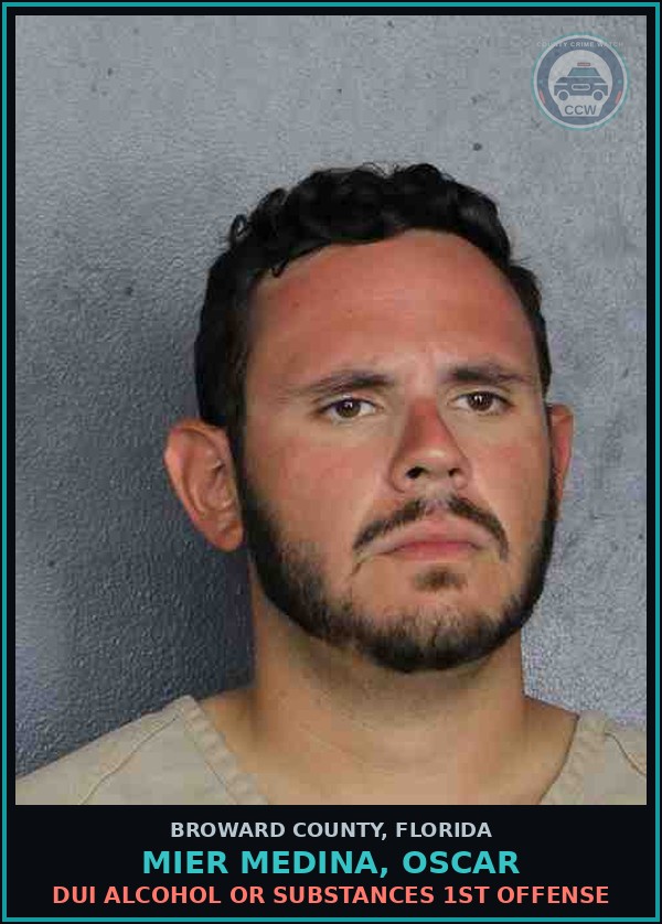 Booking mugshot of MIER MEDINA, OSCAR in Broward County