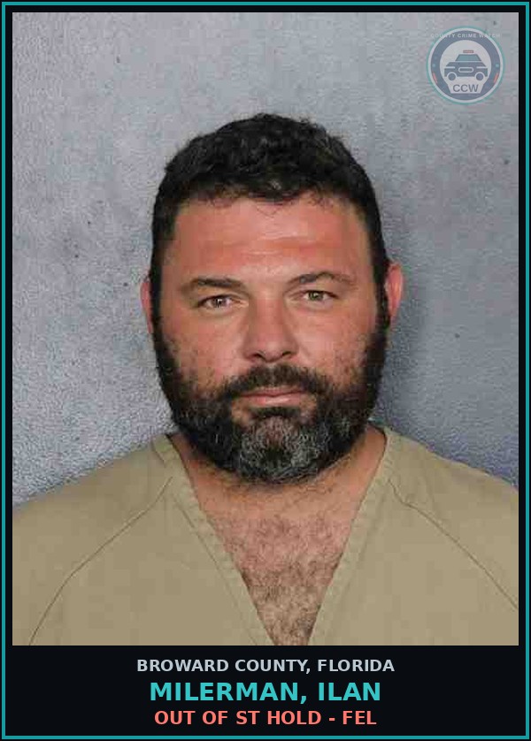 Booking mugshot of MILERMAN, ILAN in Broward County