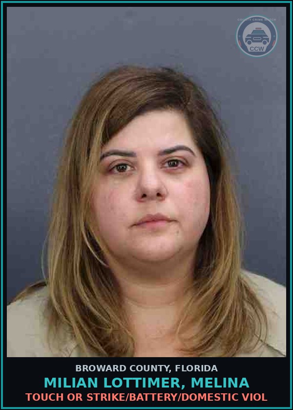 Booking mugshot of MILIAN LOTTIMER, MELINA in Broward County