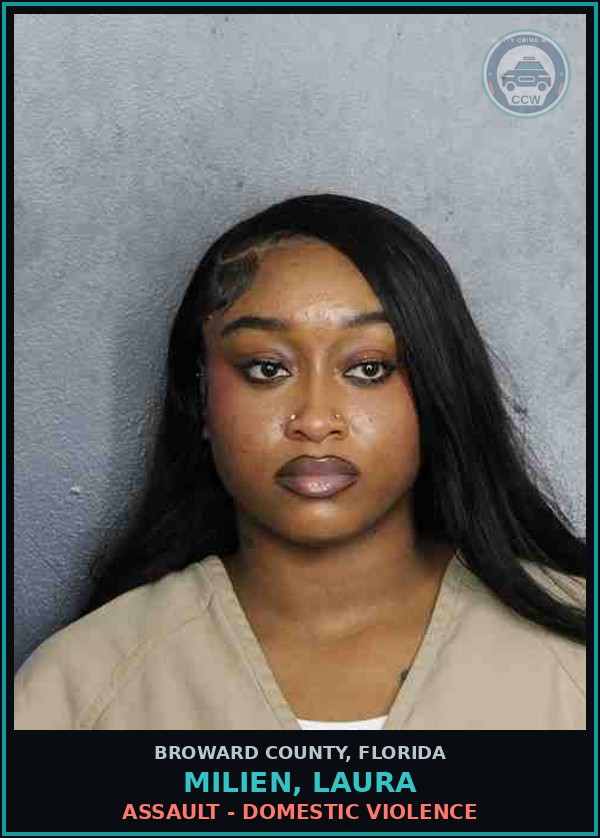 Booking mugshot of MILIEN, LAURA in Broward County