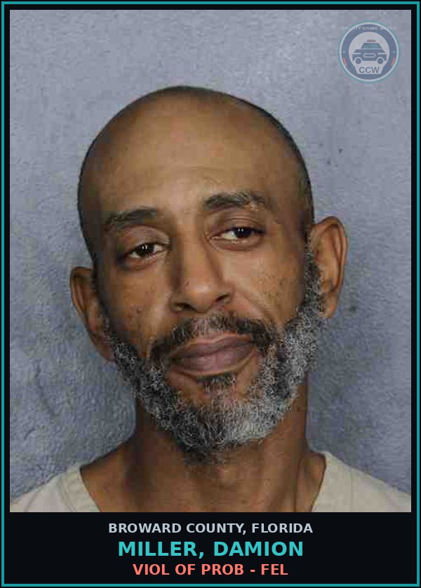 Booking mugshot of MILLER, DAMION in Broward County