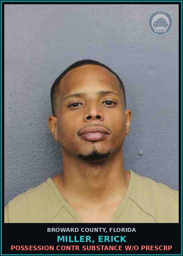 Booking mugshot of MILLER, ERICK in Broward County