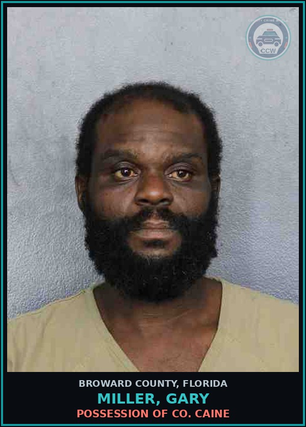 Booking mugshot of MILLER, GARY in Broward County