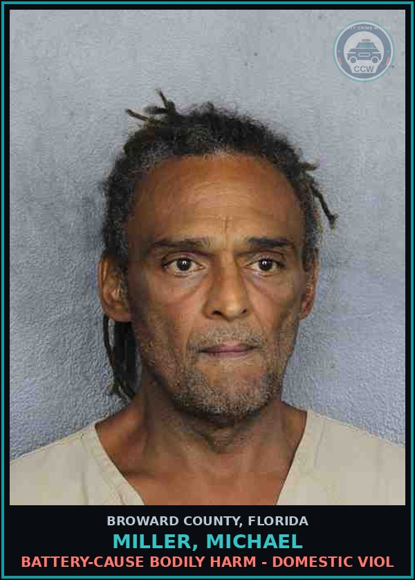 Booking mugshot of MILLER, MICHAEL in Broward County