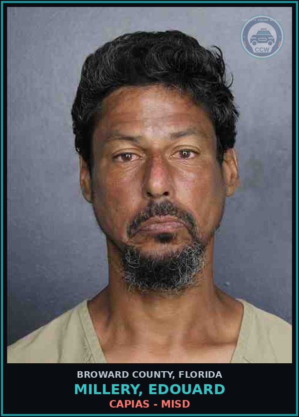 Booking mugshot of MILLERY, EDOUARD in Broward County