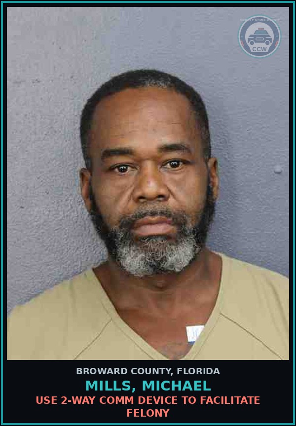Booking mugshot of MILLS, MICHAEL in Broward County
