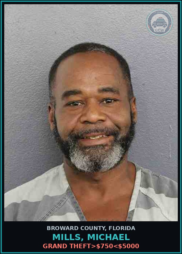 Booking mugshot of MILLS, MICHAEL in Broward County