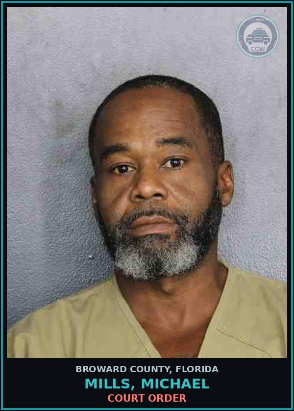 Booking mugshot of MILLS, MICHAEL in Broward County