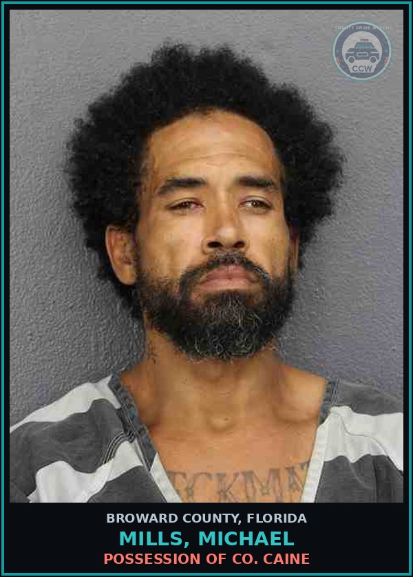 Booking mugshot of MILLS, MICHAEL in Broward County