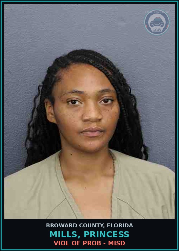 Booking mugshot of MILLS, PRINCESS in Broward County