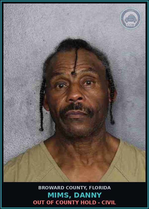 Booking mugshot of MIMS, DANNY in Broward County