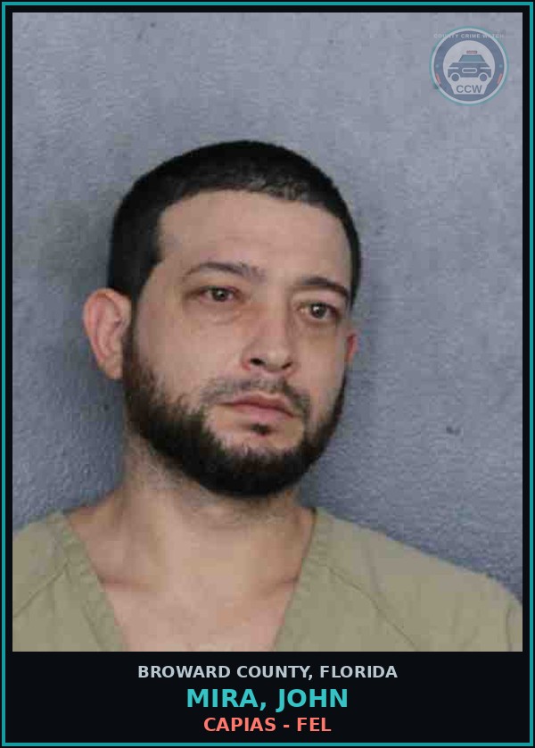 Booking mugshot of MIRA, JOHN in Broward County