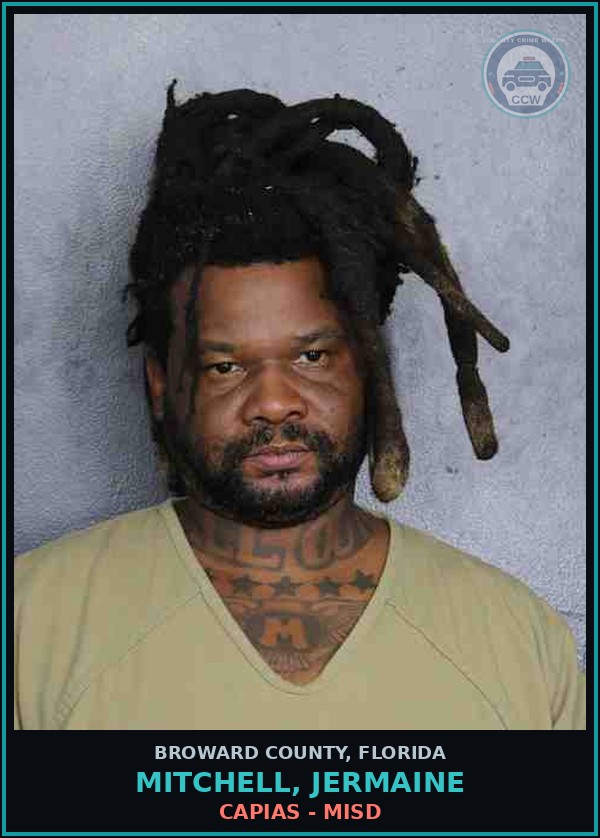 Booking mugshot of MITCHELL, JERMAINE in Broward County