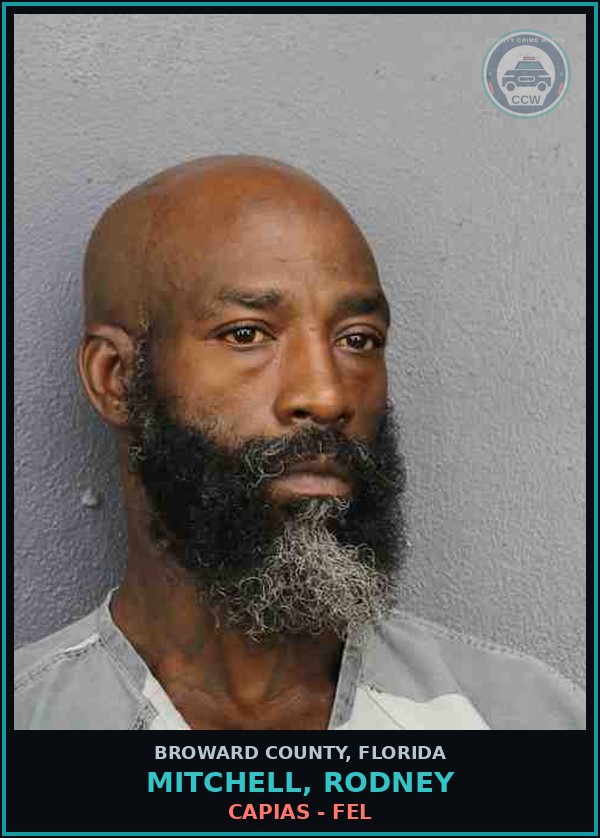 Booking mugshot of MITCHELL, RODNEY in Broward County