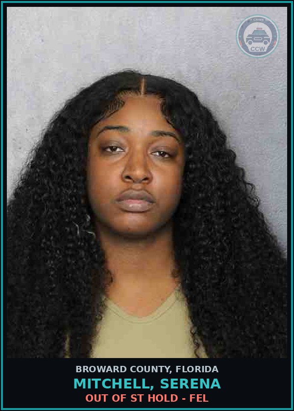 Booking mugshot of MITCHELL, SERENA in Broward County