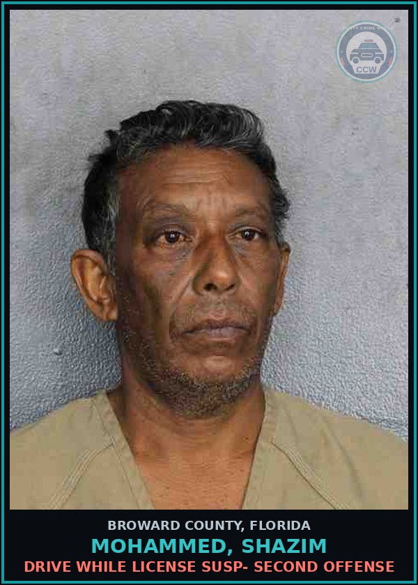 Booking mugshot of MOHAMMED, SHAZIM in Broward County