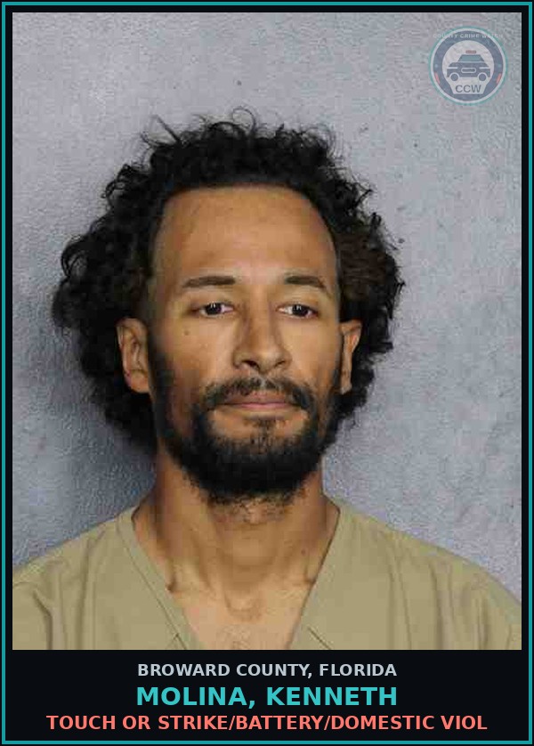 Booking mugshot of MOLINA, KENNETH in Broward County