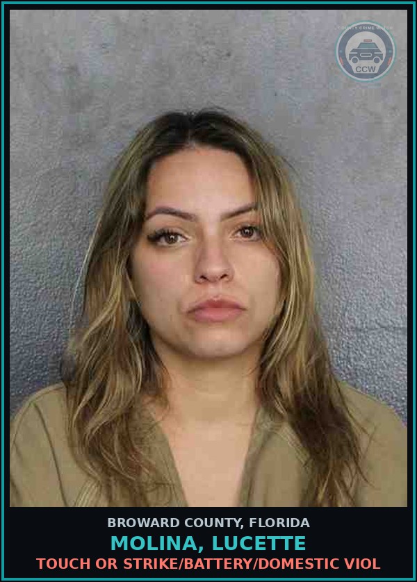 Booking mugshot of MOLINA, LUCETTE in Broward County