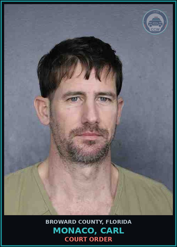 Booking mugshot of MONACO, CARL in Broward County