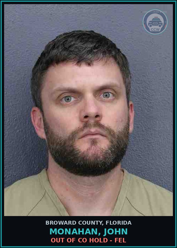 Booking mugshot of MONAHAN, JOHN in Broward County