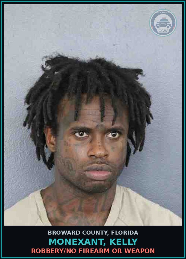Booking mugshot of MONEXANT, KELLY in Broward County