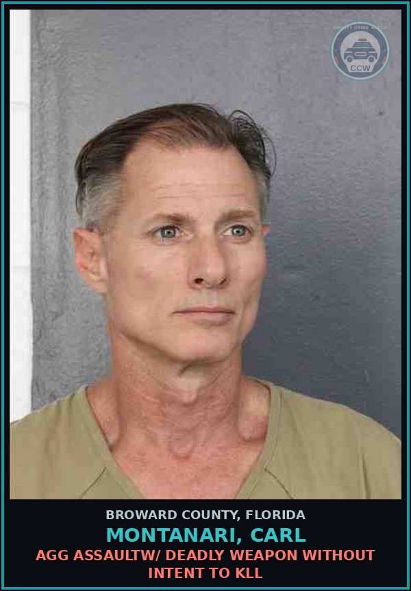 Booking mugshot of MONTANARI, CARL in Broward County