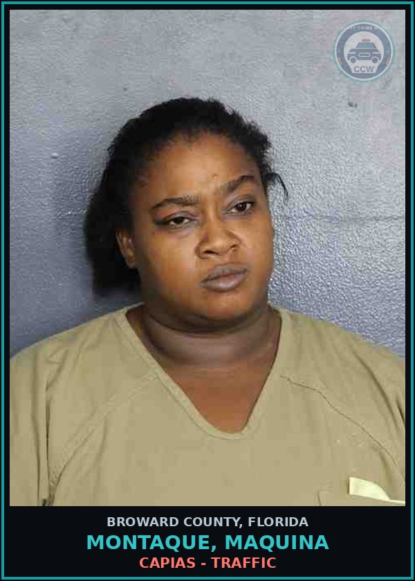Booking mugshot of MONTAQUE, MAQUINA in Broward County